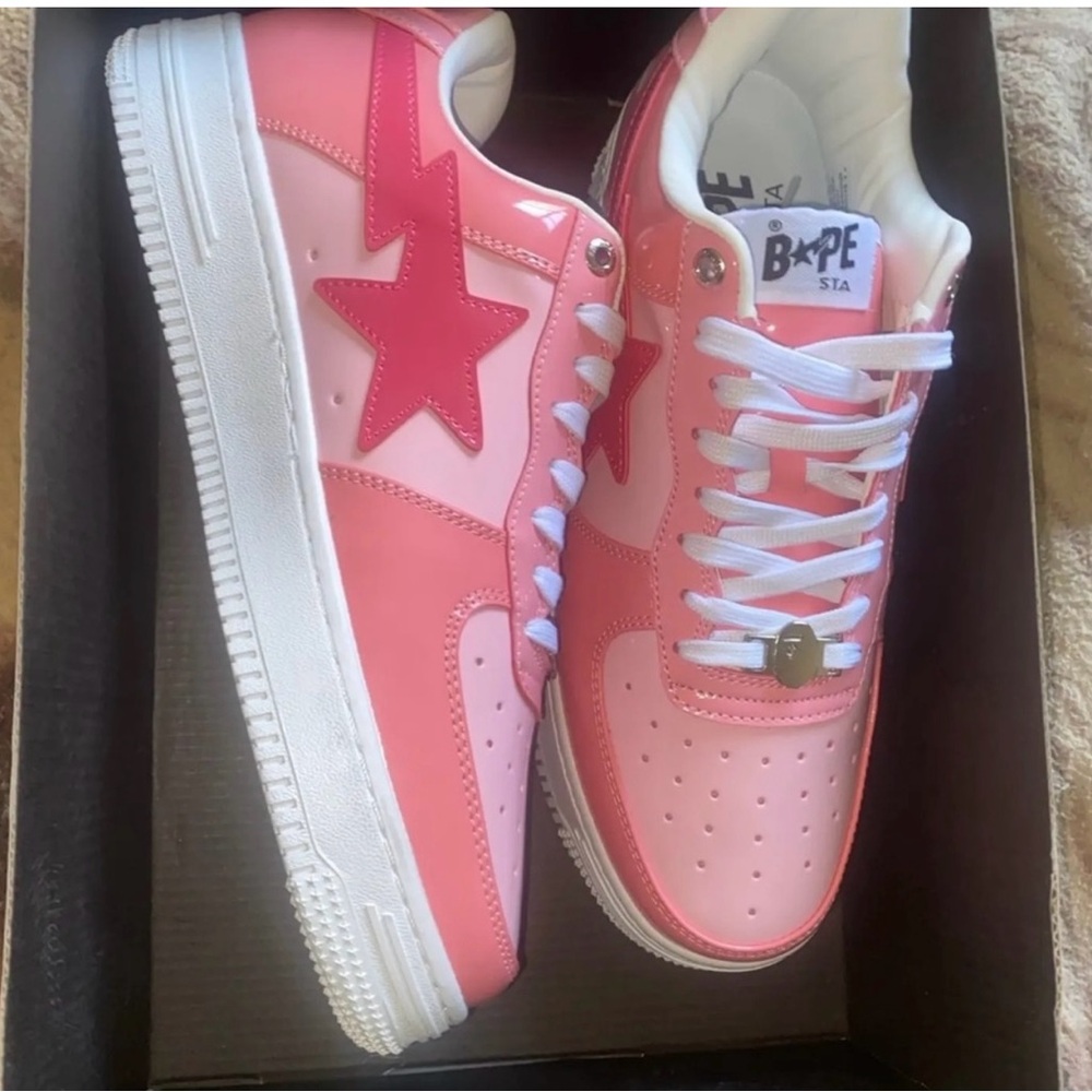 Bape STA Sneakers in Pink and White